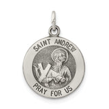 925 Sterling Silver Antiqued Saint Andrew Medal