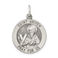 925 Sterling Silver Antiqued Saint Andrew Medal