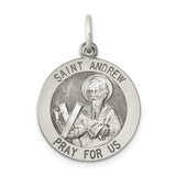 925 Sterling Silver Antiqued Saint Andrew Medal