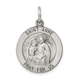 Saris and Things 925 Sterling Silver Antiqued Saint Anne Medal