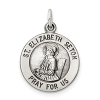 Saris and Things 925 Sterling Silver Antiqued Saint Elizabeth Seton Medal