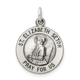 Saris and Things 925 Sterling Silver Antiqued Saint Elizabeth Seton Medal