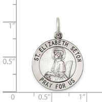 Saris and Things 925 Sterling Silver Antiqued Saint Elizabeth Seton Medal