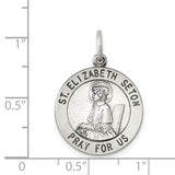 Saris and Things 925 Sterling Silver Antiqued Saint Elizabeth Seton Medal