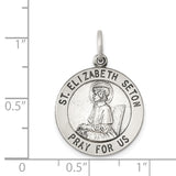 Saris and Things 925 Sterling Silver Antiqued Saint Elizabeth Seton Medal