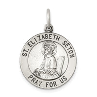 Saris and Things 925 Sterling Silver Antiqued Saint Elizabeth Seton Medal