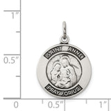 925 Sterling Silver Antiqued Saint Anne Medal