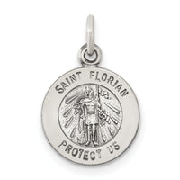 Saris and Things 925 Sterling Silver Antiqued Saint Florian Medal