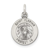 Saris and Things 925 Sterling Silver Antiqued Saint Florian Medal