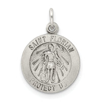 Saris and Things 925 Sterling Silver Antiqued Saint Florian Medal