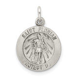 Saris and Things 925 Sterling Silver Antiqued Saint Florian Medal