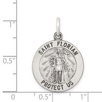 Saris and Things 925 Sterling Silver Antiqued Saint Florian Medal