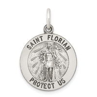 Saris and Things 925 Sterling Silver Antiqued Saint Florian Medal