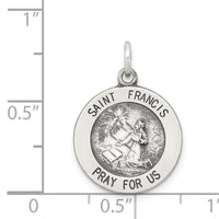 Saris and Things 925 Sterling Silver Antiqued Saint Francis Medal