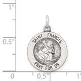 Saris and Things 925 Sterling Silver Antiqued Saint Francis Medal