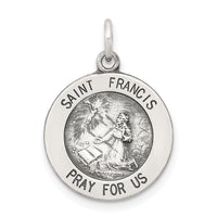 Saris and Things 925 Sterling Silver Antiqued Saint Francis Medal