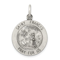Saris and Things 925 Sterling Silver Antiqued Saint Francis Medal