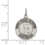 925 Sterling Silver Antiqued Saint Francis of Assisi Medal