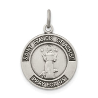 925 Sterling Silver Antiqued Saint Francis of Assisi Medal