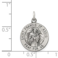Goldia Sterling Silver Antiqued Saint Francis of Assisi Medal