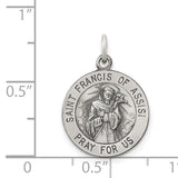 Goldia Sterling Silver Antiqued Saint Francis of Assisi Medal