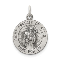 Goldia Sterling Silver Antiqued Saint Francis of Assisi Medal