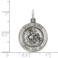 Saris and Things 925 Sterling Silver Antiqued Saint George Medal