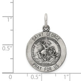 Saris and Things 925 Sterling Silver Antiqued Saint George Medal