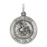 Saris and Things 925 Sterling Silver Antiqued Saint George Medal