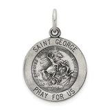 Saris and Things 925 Sterling Silver Antiqued Saint George Medal