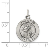 925 Sterling Silver Antiqued Saint Gerard Medal