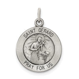 925 Sterling Silver Antiqued Saint Gerard Medal