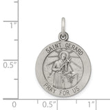 925 Sterling Silver Antiqued Saint Gerard Medal