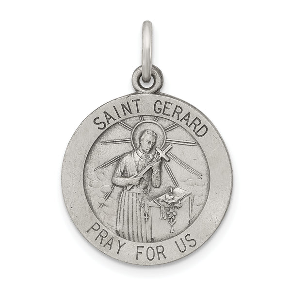 925 Sterling Silver Antiqued Saint Gerard Medal