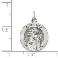 Saris and Things 925 Sterling Silver Antiqued Saint John Medal