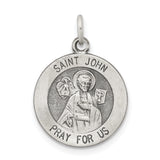 Saris and Things 925 Sterling Silver Antiqued Saint John Medal