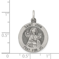 Saris and Things 925 Sterling Silver Antiqued Saint John Medal