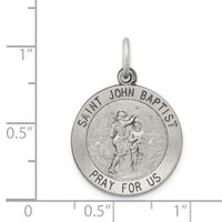 Saris and Things 925 Sterling Silver Antiqued Saint John the Baptist Medal