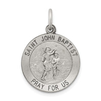 Saris and Things 925 Sterling Silver Antiqued Saint John the Baptist Medal