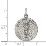 Saris and Things 925 Sterling Silver Antiqued Saint John the Baptist Medal