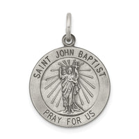 Saris and Things 925 Sterling Silver Antiqued Saint John the Baptist Medal