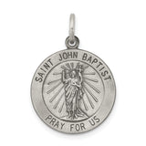 Saris and Things 925 Sterling Silver Antiqued Saint John the Baptist Medal