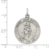 Saris and Things 925 Sterling Silver Antiqued Saint John the Baptist Medal