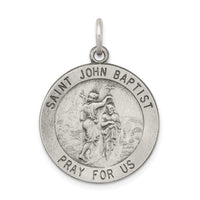 Saris and Things 925 Sterling Silver Antiqued Saint John the Baptist Medal