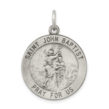 Saris and Things 925 Sterling Silver Antiqued Saint John the Baptist Medal