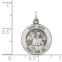 Saris and Things 925 Sterling Silver Antiqued Saint Mark Medal