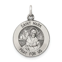 Saris and Things 925 Sterling Silver Antiqued Saint Mark Medal
