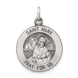 Saris and Things 925 Sterling Silver Antiqued Saint Mark Medal