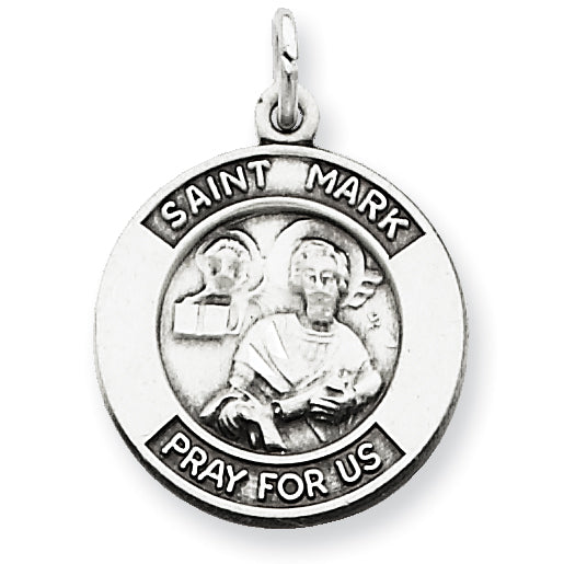 Goldia Sterling Silver Antiqued Saint Mark Medal