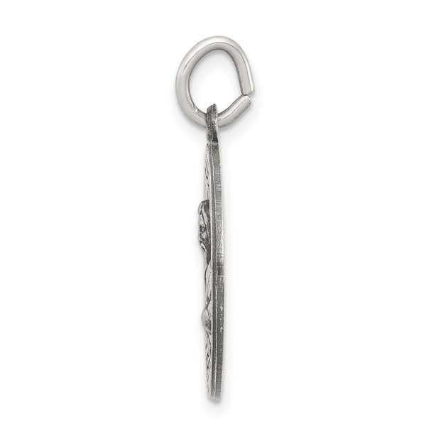 Saris and Things 925 Sterling Silver Antiqued Saint Mark Medal